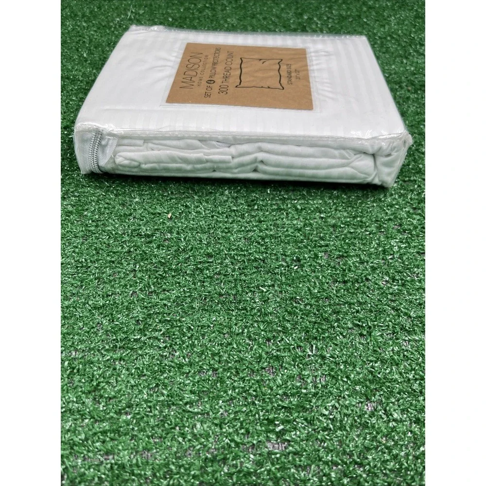 Madison Home Collection 300 Thread Count Set of 4 Pillowcase Protector White NEW